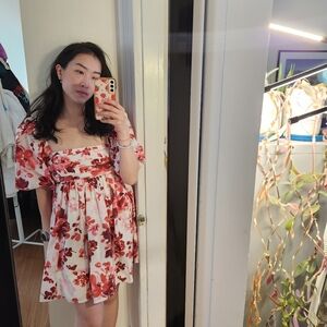 A&F Emerson Poplin Puff Sleeve Mini Dress